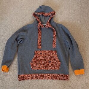 Stylish Gray and Orange Men's Hoodie
